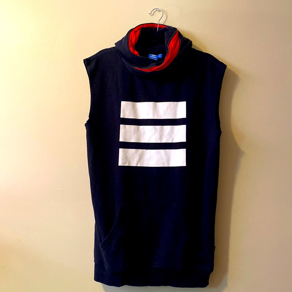 ADIDAS BERLIN LXXII Hoodie Sleeveless Oversized Streetwear Stripe Sweatshirt  S